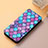 Leather Case Stands Fashionable Pattern Flip Cover Holder S06D for Google Pixel 7 Pro 5G Purple