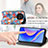 Leather Case Stands Fashionable Pattern Flip Cover Holder S06D for Huawei Enjoy 50 Pro