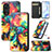 Leather Case Stands Fashionable Pattern Flip Cover Holder S06D for Huawei Honor 50 5G