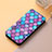 Leather Case Stands Fashionable Pattern Flip Cover Holder S06D for Huawei Honor 60 5G Purple