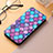 Leather Case Stands Fashionable Pattern Flip Cover Holder S06D for Huawei Honor 80 Pro 5G Purple