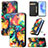 Leather Case Stands Fashionable Pattern Flip Cover Holder S06D for Huawei Honor 90 Lite 5G