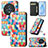 Leather Case Stands Fashionable Pattern Flip Cover Holder S06D for Huawei Honor Magic5 5G