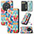 Leather Case Stands Fashionable Pattern Flip Cover Holder S06D for Huawei Honor Magic5 Pro 5G