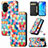 Leather Case Stands Fashionable Pattern Flip Cover Holder S06D for Huawei Nova Y70 Plus