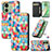 Leather Case Stands Fashionable Pattern Flip Cover Holder S06D for Motorola Moto Edge (2023) 5G