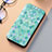 Leather Case Stands Fashionable Pattern Flip Cover Holder S06D for Samsung Galaxy S21 5G Green