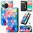 Leather Case Stands Fashionable Pattern Flip Cover Holder S06D for Sharp Aquos R8