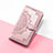 Leather Case Stands Fashionable Pattern Flip Cover Holder S07D for Google Pixel 6 Pro 5G Rose Gold