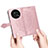 Leather Case Stands Fashionable Pattern Flip Cover Holder S07D for Huawei Enjoy 50 Pro