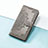 Leather Case Stands Fashionable Pattern Flip Cover Holder S07D for Huawei Enjoy 50z Gray