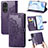 Leather Case Stands Fashionable Pattern Flip Cover Holder S07D for Huawei Honor 50 5G