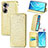 Leather Case Stands Fashionable Pattern Flip Cover Holder S07D for Huawei Honor 60 5G