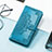 Leather Case Stands Fashionable Pattern Flip Cover Holder S07D for Huawei Honor 80 SE 5G Blue