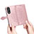 Leather Case Stands Fashionable Pattern Flip Cover Holder S07D for Huawei Honor 90 5G