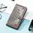 Leather Case Stands Fashionable Pattern Flip Cover Holder S07D for Huawei Honor Magic4 Pro 5G Gray