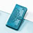 Leather Case Stands Fashionable Pattern Flip Cover Holder S07D for Huawei Honor V40 5G Blue