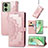 Leather Case Stands Fashionable Pattern Flip Cover Holder S07D for Motorola Moto Edge (2023) 5G