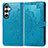 Leather Case Stands Fashionable Pattern Flip Cover Holder S07D for Samsung Galaxy S21 FE 5G