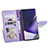 Leather Case Stands Fashionable Pattern Flip Cover Holder S07D for Samsung Galaxy S21 Ultra 5G