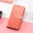 Leather Case Stands Fashionable Pattern Flip Cover Holder S08D for Huawei Honor 60 SE 5G Orange