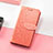 Leather Case Stands Fashionable Pattern Flip Cover Holder S08D for Huawei Honor X30i Orange