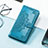 Leather Case Stands Fashionable Pattern Flip Cover Holder S09D for Huawei Honor 60 Pro 5G Blue