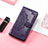 Leather Case Stands Fashionable Pattern Flip Cover Holder S09D for Huawei Honor 60 Pro 5G Purple