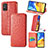 Leather Case Stands Fashionable Pattern Flip Cover Holder S09D for Huawei Honor X10 Max 5G Red