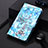 Leather Case Stands Fashionable Pattern Flip Cover Holder Y01B for Samsung Galaxy A20s Mint Blue