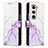 Leather Case Stands Fashionable Pattern Flip Cover Holder Y01B for Samsung Galaxy Z Fold5 5G