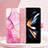 Leather Case Stands Fashionable Pattern Flip Cover Holder Y01B for Samsung Galaxy Z Fold5 5G