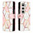 Leather Case Stands Fashionable Pattern Flip Cover Holder Y01B for Samsung Galaxy Z Fold5 5G White