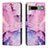 Leather Case Stands Fashionable Pattern Flip Cover Holder Y01X for Google Pixel 7 5G Purple