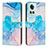 Leather Case Stands Fashionable Pattern Flip Cover Holder Y01X for OnePlus 10R 5G Sky Blue