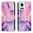 Leather Case Stands Fashionable Pattern Flip Cover Holder Y01X for OnePlus Ace 5G Purple