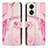 Leather Case Stands Fashionable Pattern Flip Cover Holder Y01X for OnePlus Nord 2T 5G Pink