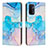 Leather Case Stands Fashionable Pattern Flip Cover Holder Y01X for Oppo A54 5G Sky Blue