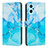 Leather Case Stands Fashionable Pattern Flip Cover Holder Y01X for Realme 10 5G Blue