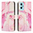 Leather Case Stands Fashionable Pattern Flip Cover Holder Y01X for Realme 10 5G Pink