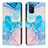 Leather Case Stands Fashionable Pattern Flip Cover Holder Y01X for Samsung Galaxy A03s Sky Blue