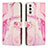 Leather Case Stands Fashionable Pattern Flip Cover Holder Y01X for Samsung Galaxy A04s Pink
