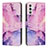 Leather Case Stands Fashionable Pattern Flip Cover Holder Y01X for Samsung Galaxy A04s Purple