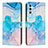 Leather Case Stands Fashionable Pattern Flip Cover Holder Y01X for Samsung Galaxy A04s Sky Blue