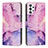 Leather Case Stands Fashionable Pattern Flip Cover Holder Y01X for Samsung Galaxy A13 4G Purple