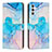 Leather Case Stands Fashionable Pattern Flip Cover Holder Y01X for Samsung Galaxy A13 5G Sky Blue