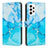 Leather Case Stands Fashionable Pattern Flip Cover Holder Y01X for Samsung Galaxy A23 4G Blue