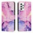 Leather Case Stands Fashionable Pattern Flip Cover Holder Y01X for Samsung Galaxy A52s 5G Purple