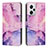 Leather Case Stands Fashionable Pattern Flip Cover Holder Y01X for Xiaomi Redmi Note 12 Pro 5G Purple