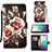 Leather Case Stands Fashionable Pattern Flip Cover Holder Y02B for Samsung Galaxy A02 Black